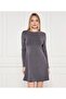 Women's Slim Fit Long Sleeve Cotton Anthracite Dress