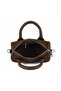 Light Brown Genuine Cowhide Suede Zippered Small Size Daily Shoulder Bag with Hanging Inner Pocket - 6