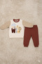 Embroidered Giraffe B Printed Combed Cotton 100% Cotton Baby Boy Children's 2-Piece Set 9 - 2