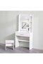Supreme 1-Drawer Tall Dresser with Stool & Mirror - Elegant White Bedroom Storage - 2-Year Warranty