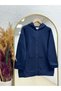Celinda Three Thread Zippered Hooded Cardigan-Zi̇3055 Navy Blue