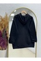 Celinda Three Thread Zippered Hooded Cardigan-Zi̇3055 Black - 5