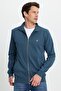 Men's Slim Fit Cotton Full Zip Double Pocket Stand Collar Sweatshirt Cardigan - 6