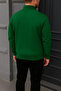 Men's Winter Basic Green Zippered Sweatshirt - 5
