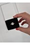 Stainless Steel Jeweler's Model Baguette Cut Stone Shiny Glowing Gold Tektaş Ring - 5
