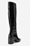 Venia Black Print Women's Thick Heeled Boots - 5