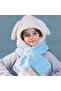 Sanrio Cinnamoroll Cute Blue Color Plush Hooded Scarf - 2