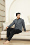 Men's 100% Cotton Pajama Set-3 Buttons-12440 - 2