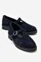 Janney Navy Blue Suede Genuine Leather Strap Women's Loafer Shoes