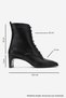 Sudy Black Skin Genuine Leather Lace-Up Women's Block Heeled Boots - 6