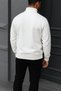 Men's Winter Basic White Zippered Sweatshirt - 6
