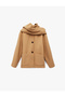 Long Sleeve Buttoned Shawl Collar Cashmere Coat with Pockets