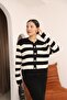 Buttoned Thick Striped Cardigan Gilet Dress Suit - 2