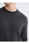 Crew Neck Patterned Men's Knitwear Sweater - 3