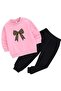 Leopard Ribbon Printed 3-Ply Children's Tracksuit Set