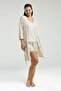 Women's Cream 3-Piece Set, Tank Top Shorts Robe - 4