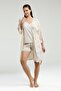 Women's Cream 3-Piece Set, Tank Top Shorts Robe