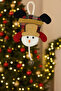20 cm Plaid Bell Snowman Door Ornament – Christmas Decoration Model with Bell - 4