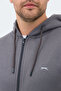 Majestic I Men's Zippered Hooded Pocket Gray Sweatshirt - 2