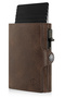 Palermo Brown Tri-Fold Mechanism Card Holder Genuine Leather Wallet Unisex Women Men Rfid Protected - 4