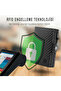 Palermo Carbon Tri-Fold Mechanism Card Holder Genuine Leather Wallet Unisex Women Men Rfid Protected - 7