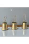 3-Piece Gold Christmas Tree Ornament with Large Bell and Wicker Rope - 4
