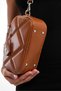 Small Size Embroidery Detailed Crossbody Cross Strap Women's Shoulder Bag Brown - 3