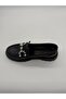 Amaya Black Loafer with Thick Sole and Stone Accessory Detail - 5