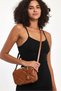 Small Size Embroidery Detailed Crossbody Cross Strap Women's Shoulder Bag Brown - 7