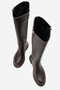 Women's Flat Zippered Boots Brown Leather - 5