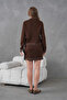Women's Crew Neck Button Closure Patterned Jacket Skirt Two-Piece Knitwear Set 12308 - 6