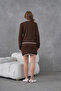 Women's Crew Neck Button Closure Jacket Skirt Two-Piece Knitwear Set - 6