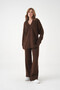 Women's V-Neck Knit Detail Oversized Sweater Pants Two-Piece Knit Set - 5