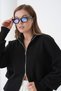 Basic Oversized Turn-Down Collar Zippered Knitwear Cardigan Aw25Hi0059 - 5