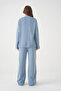 Women's V-Neck Pocket Detail Button Closure Oversized Jacket Pants Two-Piece Knitwear Set - 6