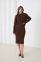 Women's Crew Neck Textured Sweater Dress Two-Piece Knitwear Set - 2