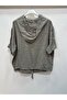 Mink Italian K Hooded Buttoned Half Sleeve Casual Linen Blouse - 3