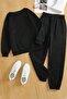 Unisex Shark Printed Crew Neck Sweatshirt - 2-Piece Tracksuit Set - 2