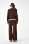 Women's Mock Neck Zipper Closure Striped Ribbed Knit Jacket Pants Double Knitwear Set - 6