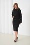 Women's Crew Neck Textured Sweater Dress Two-Piece Knitwear Set - 4