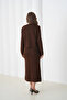 Women's Crew Neck Button Detail Patterned Jacket Skirt Two-Piece Knitwear Set - 6