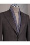 Italian Style S Slim Fit Peaked Lapel Jacket Pants Suit Brown T14766 - 5