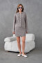 Women's Crew Neck Button Closure Patterned Jacket Skirt Two-Piece Knitwear Set 12308 - 6