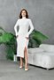 Basic Midi Length Turtleneck Knit Dress Aw25El0023