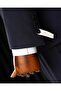 Italian Style S Slim Fit Mono Collar Jacket Pants Suit Navy Blue T14749 - 4