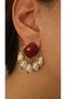 Gold Pearl Dangle Vintage Earrings
