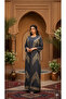 Cardigan adorned with intricate embroidery and mirror work, 2pcs Women's Robe - 2
