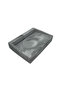 Gray and White Patterned Notched Soap Dish - 4