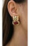 Gold Oval Detail Vintage Earrings