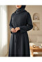 Beli Drapeli Double Lace-Up Thessaloniki Long Dress - Anthracite - 3